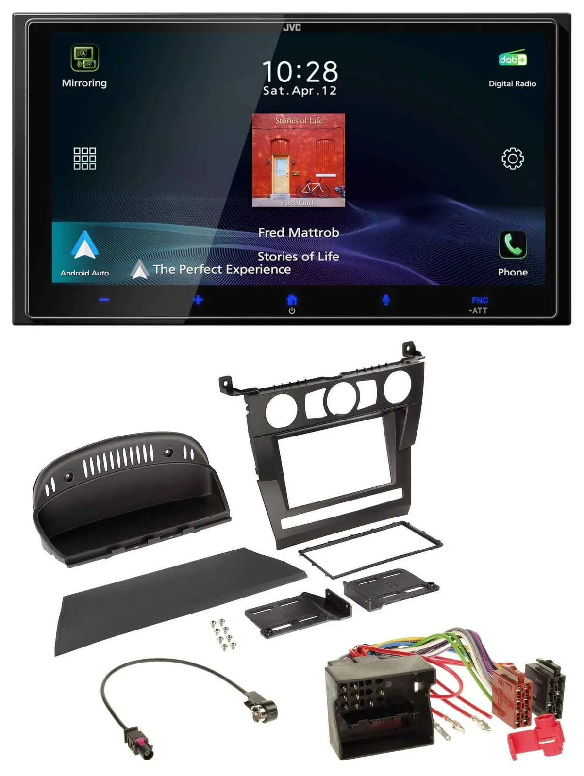 JVC USB Bluetooth 2DIN DAB MP3 Autoradio für BMW 5er (E60, 2003-2007)