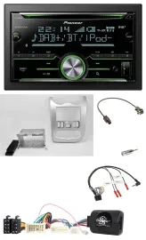 Pioneer Bluetooth Lenkrad DAB 2DIN USB CD Autoradio für Dacia ab 2012 hellsilber