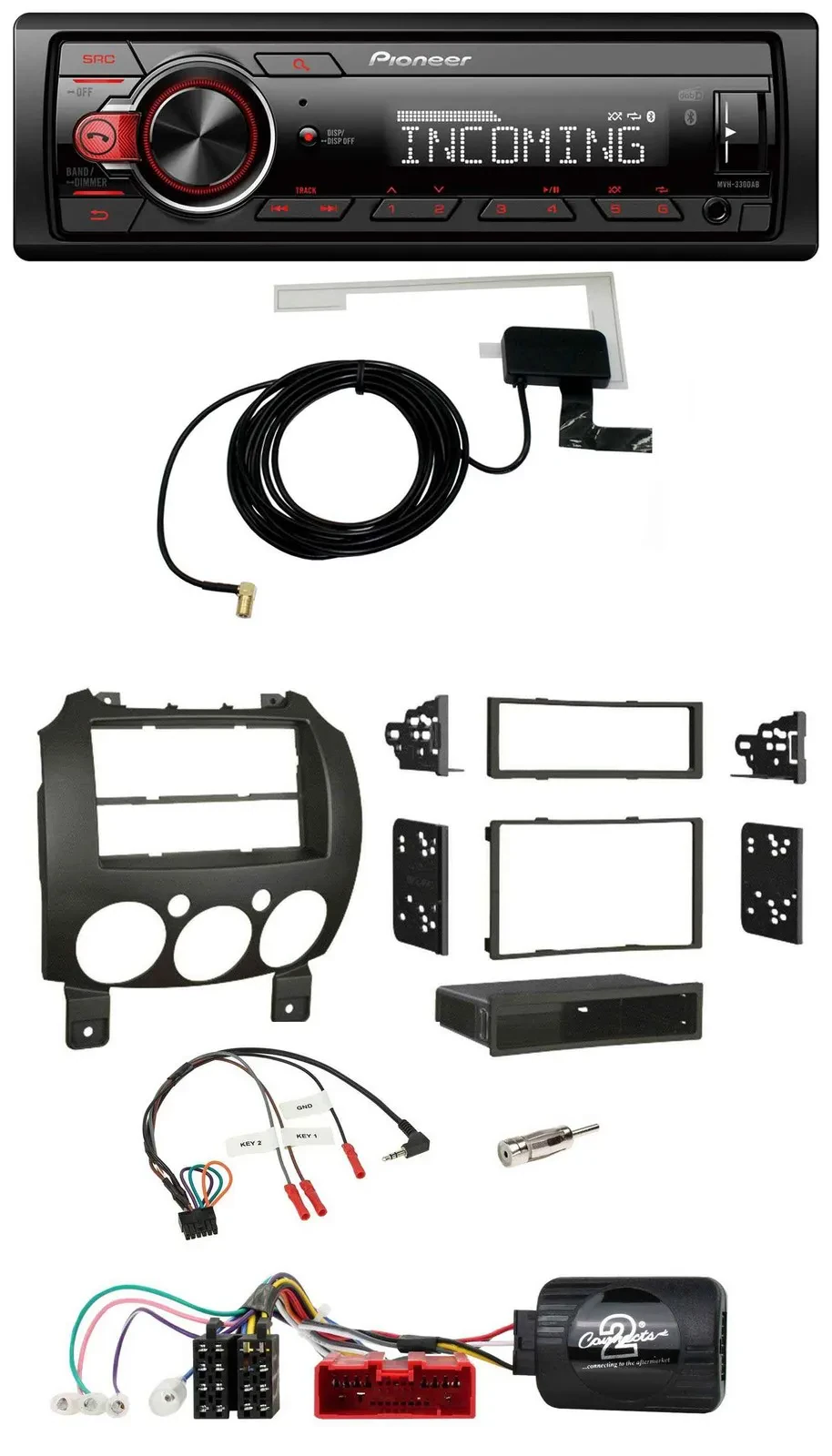 Pioneer USB Lenkrad DAB Bluetooth Autoradio für Mazda 2 2007-2014 nur Panasonic