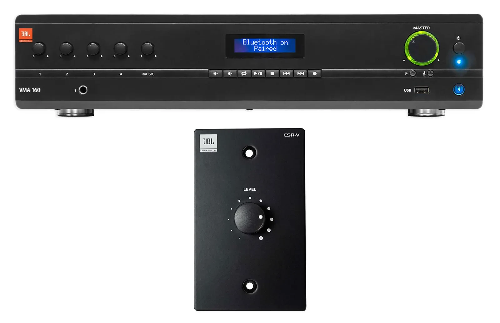 JBL VMA160 Commercial/Restaurant 120W Bluetooth Amplifier+Black Wall Controller