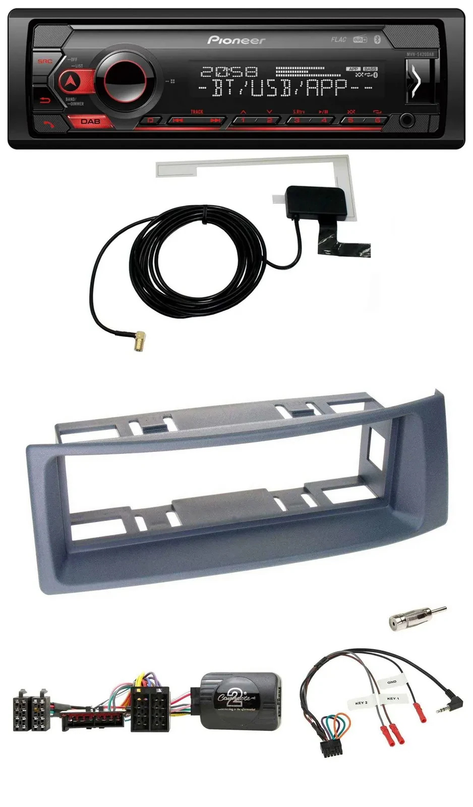 Автомагнитола Pioneer DAB, USB, Bluetooth, для Renault Scenic, Megane (1996–2000)