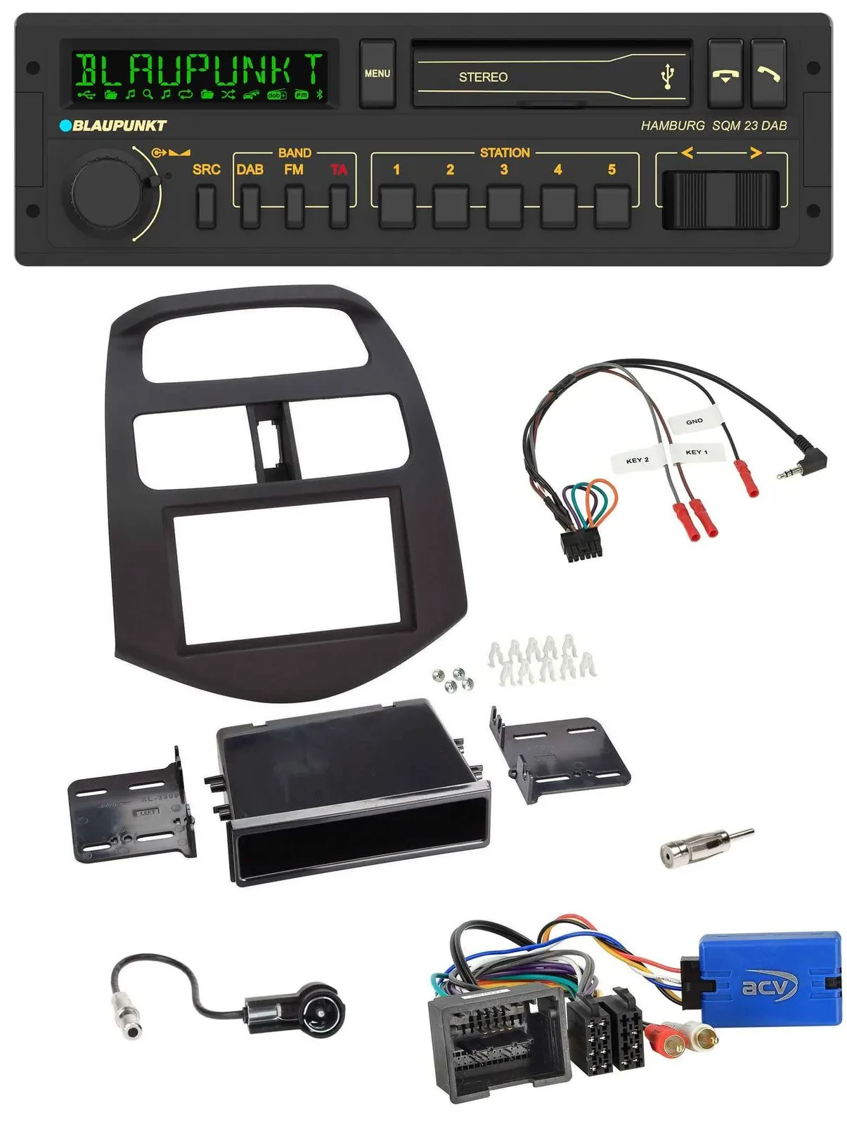 Blaupunkt USB DAB Bluetooth Lenkrad Autoradio für Chevrolet Spark 2013-2015