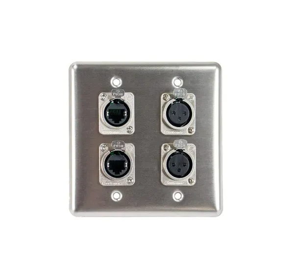 Elite Core Quad Wall Plate w/2 Tactical Ethernet and 2 XLR Female Connections...