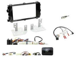 Установочный комплект для автомагнитолы 2 DIN Caraudio24 для Toyota Auris 2013–2015, черный (с адаптером рулевого управления)