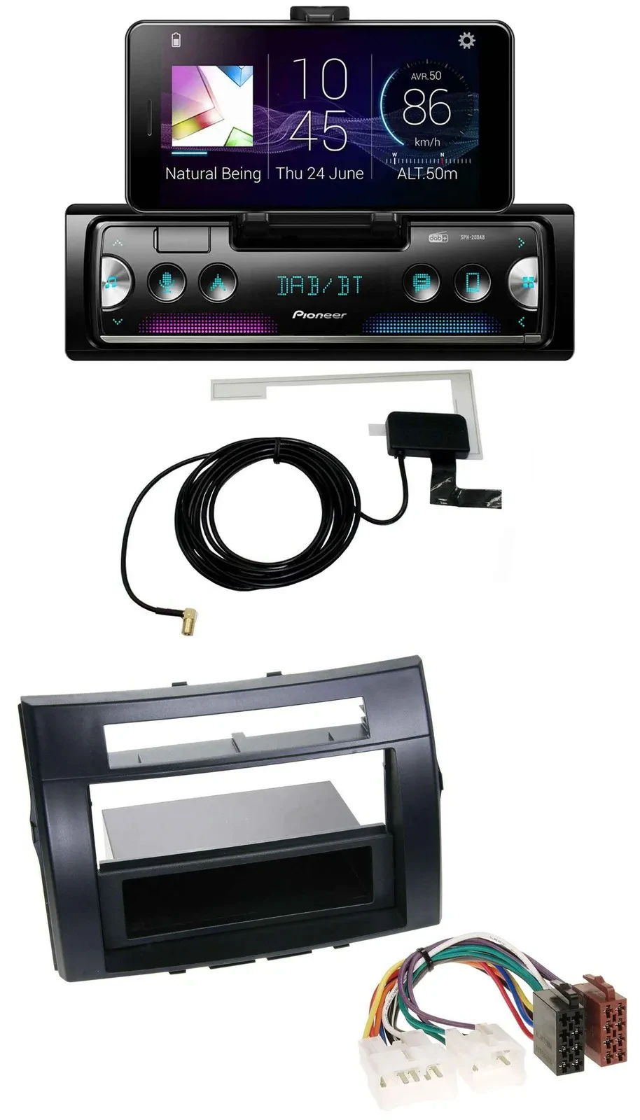 Автомагнитола Pioneer DAB Bluetooth MP3 USB для Toyota Corolla Verso 2004–2009, чёрная