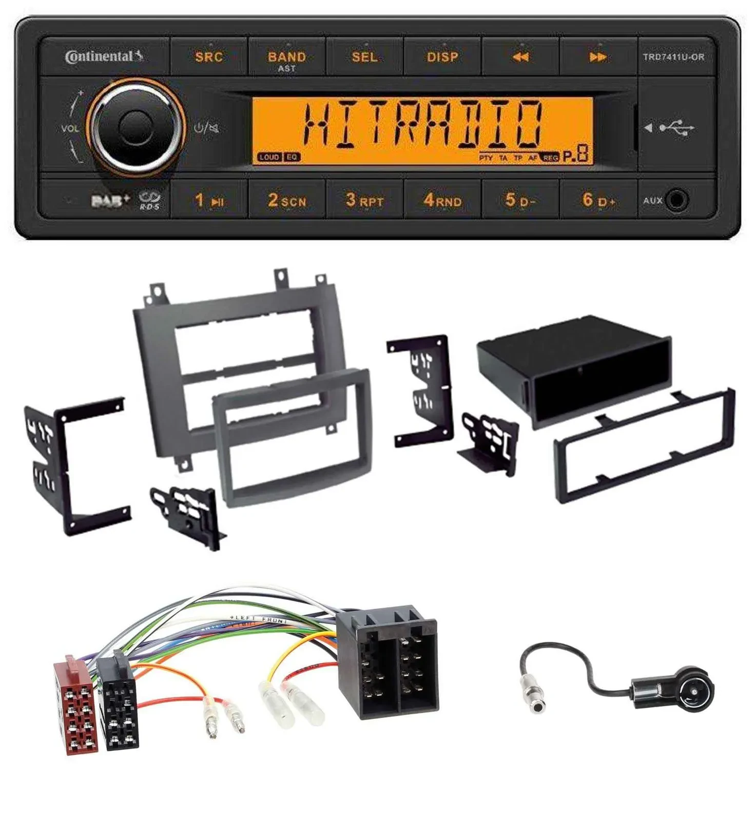 Continental 1DIN DAB MP3 AUX USB Autoradio für Cadillac CTS 2003-2006 SRX 2004-2