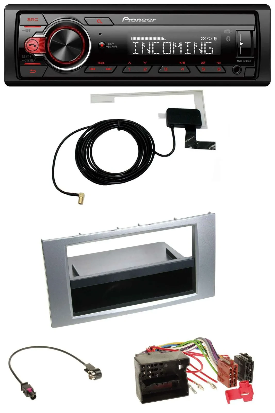 Pioneer MP3 AUX CD DAB USB Autoradio für Ford Kuga Fusion Transit 05-12 silber