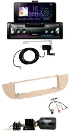 Pioneer DAB Bluetooth Lenkrad USB Autoradio für Fiat 500 ab 2007 perlgrau beige