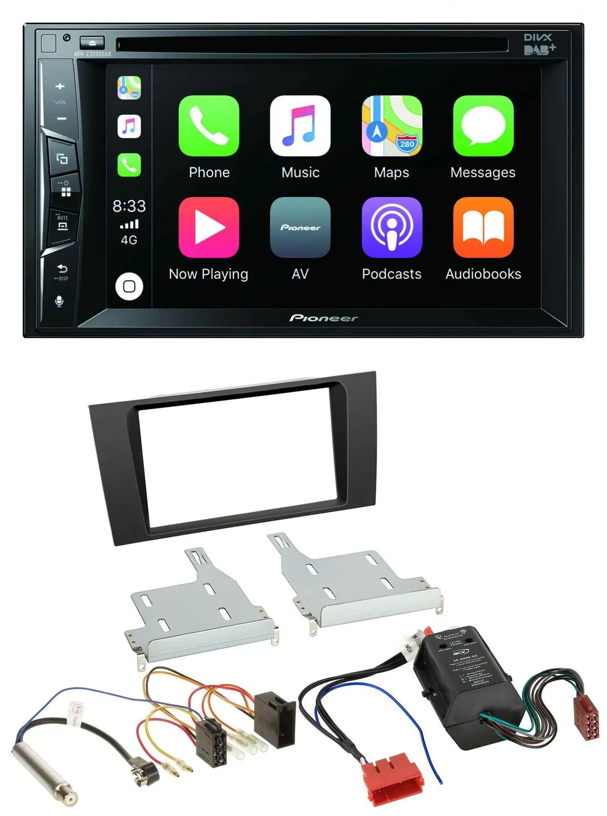 Pioneer MP3 USB DVD Bluetooth DAB 2DIN Autoradio für Audi A4 B5 99-01 Symphony B