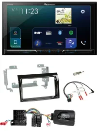 Pioneer Lenkrad Bluetooth USB 2DIN DAB Autoradio für Fiat Peugeot Citroen klavie