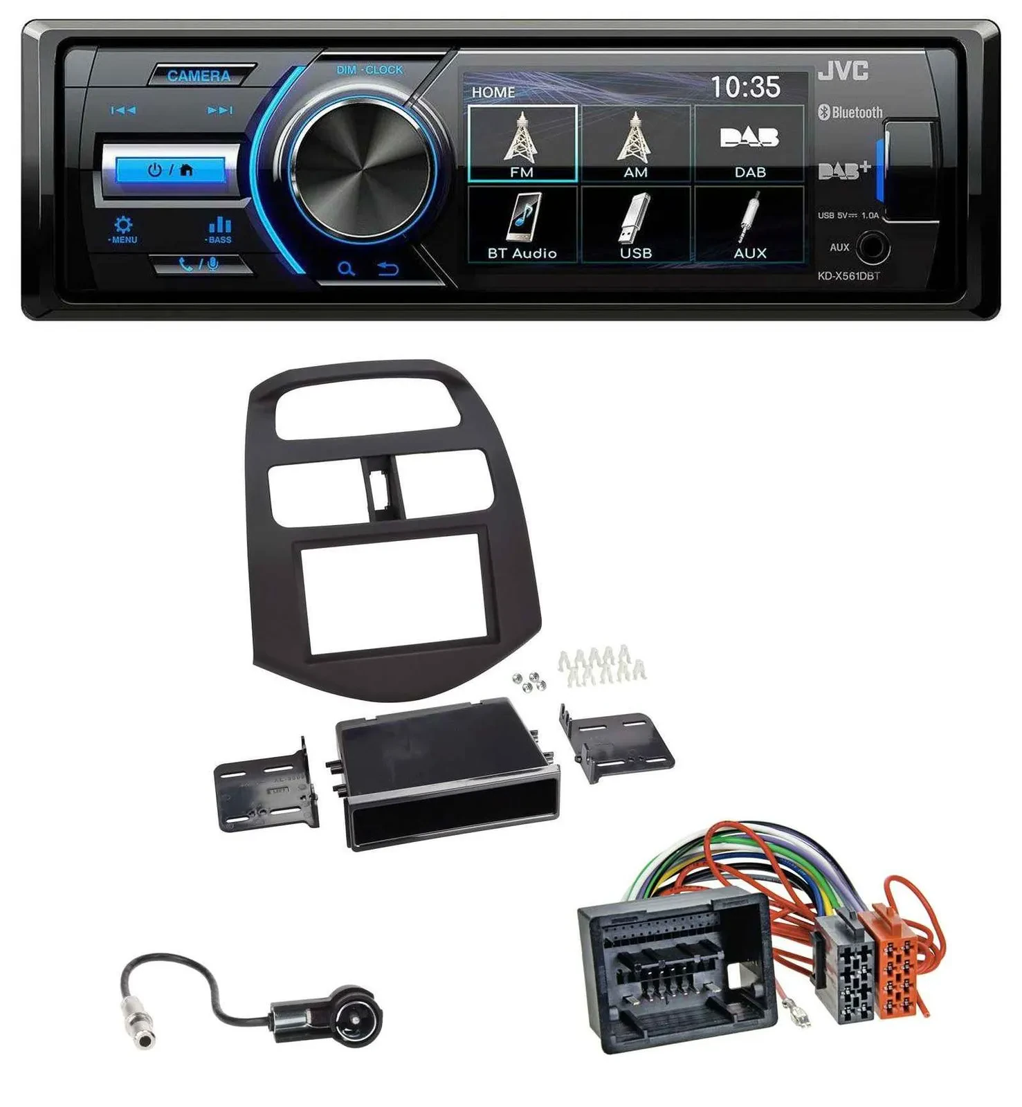 JVC Bluetooth MP3 USB DAB Autoradio für Chevrolet Spark (ab 2013)