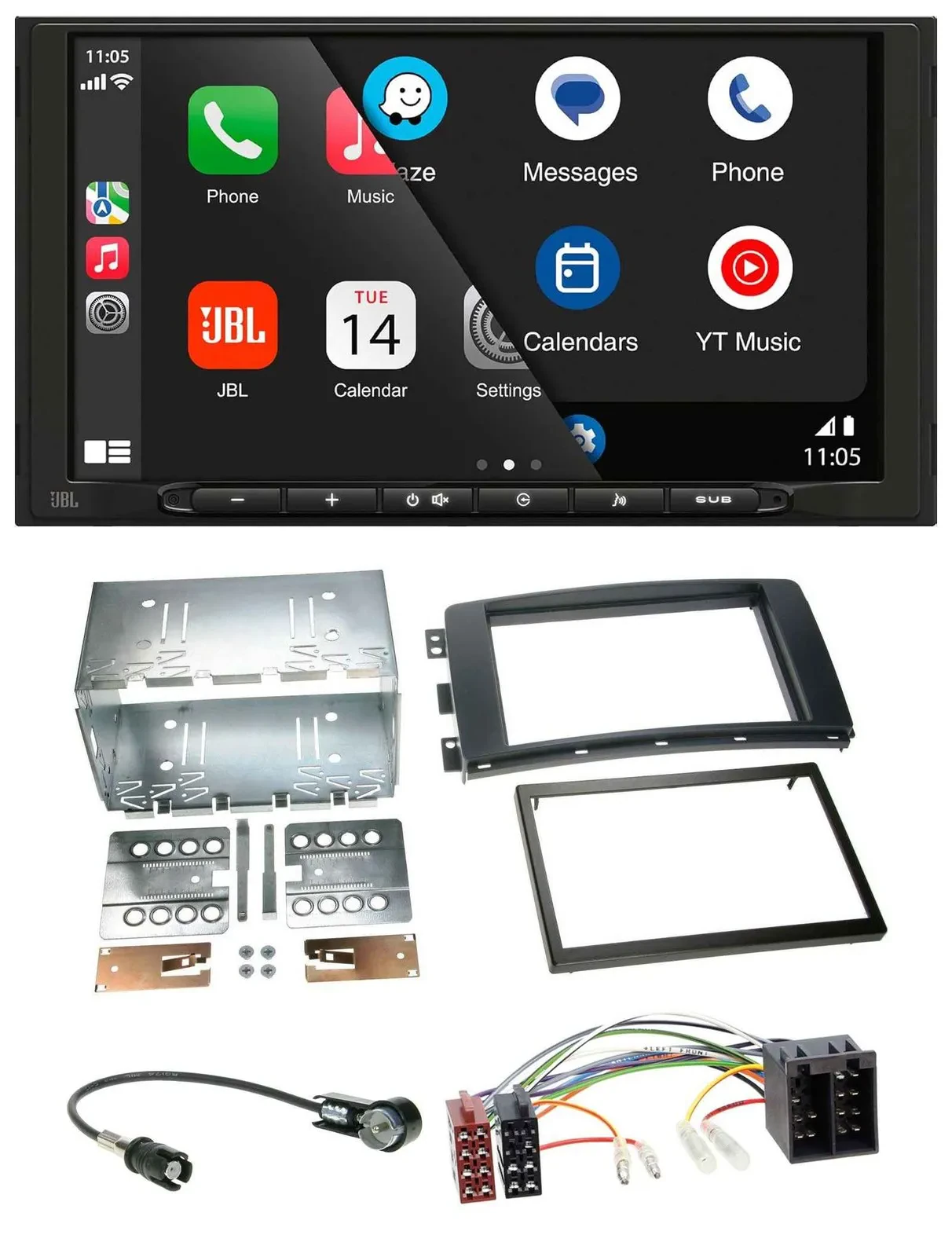 JBL USB 2DIN MP3 Bluetooth AUX Autoradio für Smart ForFour 04-06 ForTwo 07-10 IS