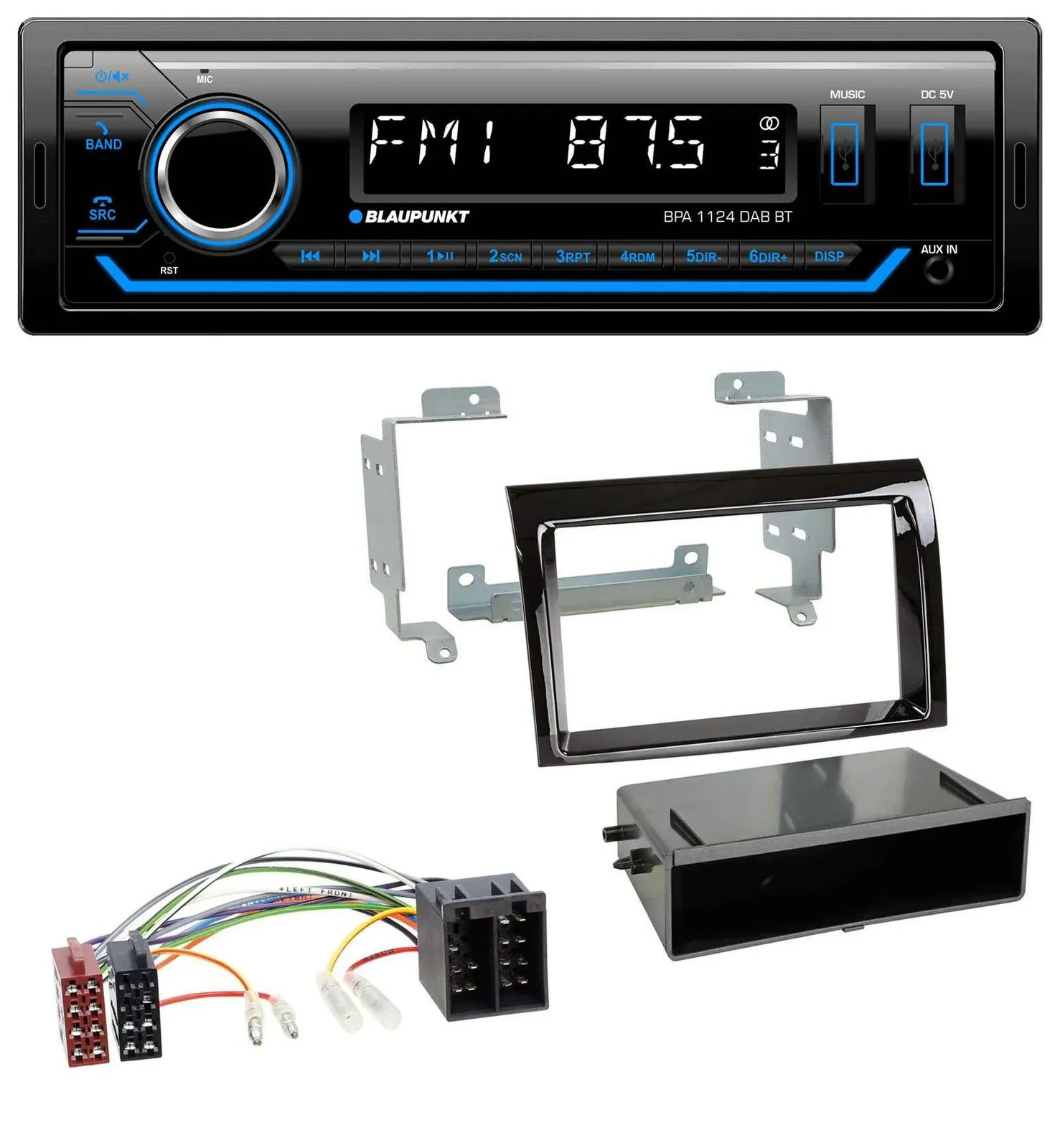 Blaupunkt Bluetooth USB DAB MP3 Autoradio für Fiat Ducato (06-10) - piano