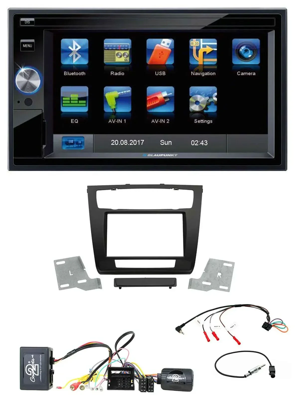 Автомагнитола Blaupunkt 2DIN, Bluetooth, USB, SD, навигация TMC, для BMW 1 Series, поддержка управления с руля