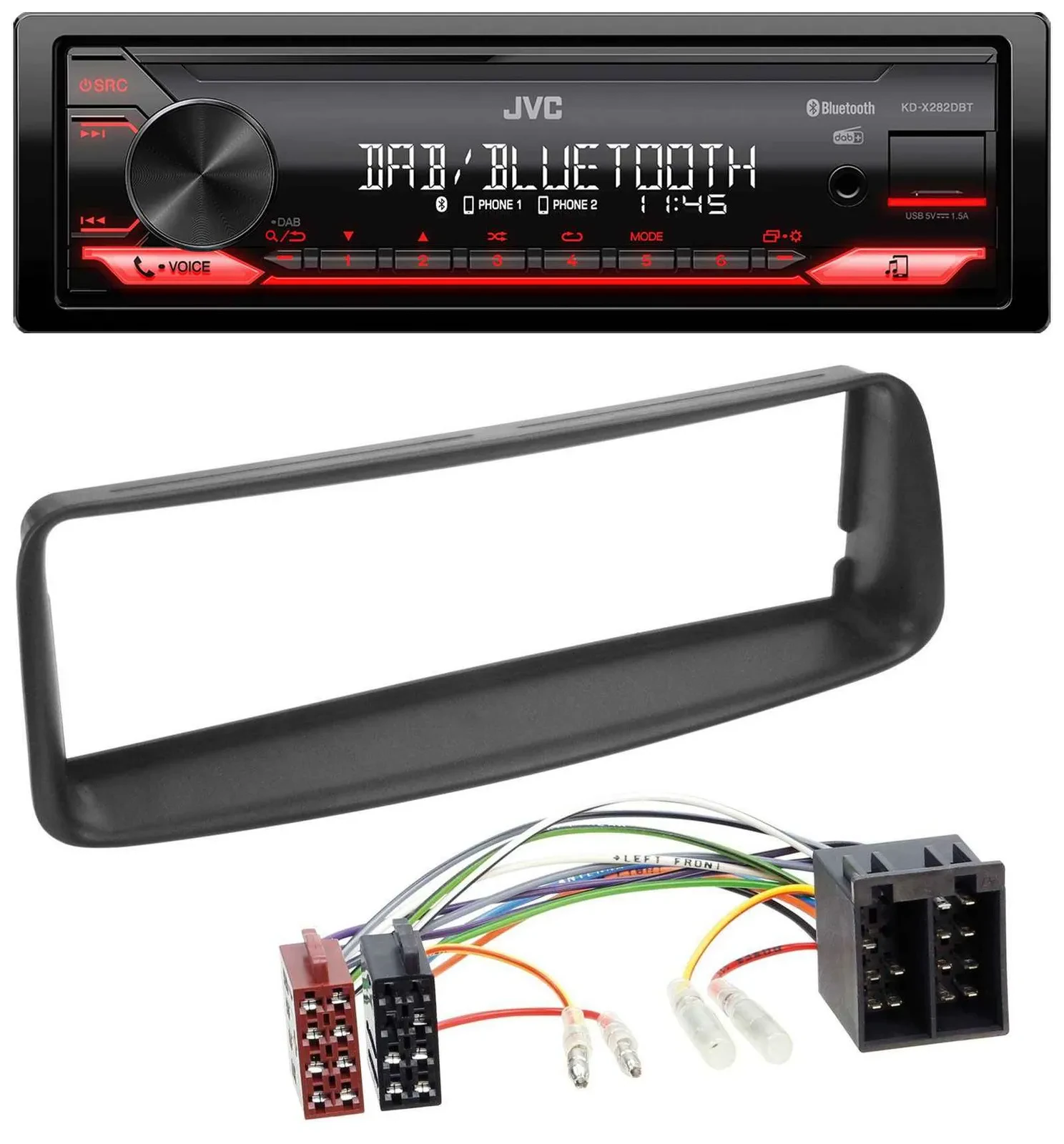 Автомагнитола для Peugeot 206 JVC Bluetooth, USB, DAB, MP3