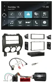 Blaupunkt 2DIN Lenkrad TMC Bluetooth USB DAB Navigation für Mazda 2 2007-2014