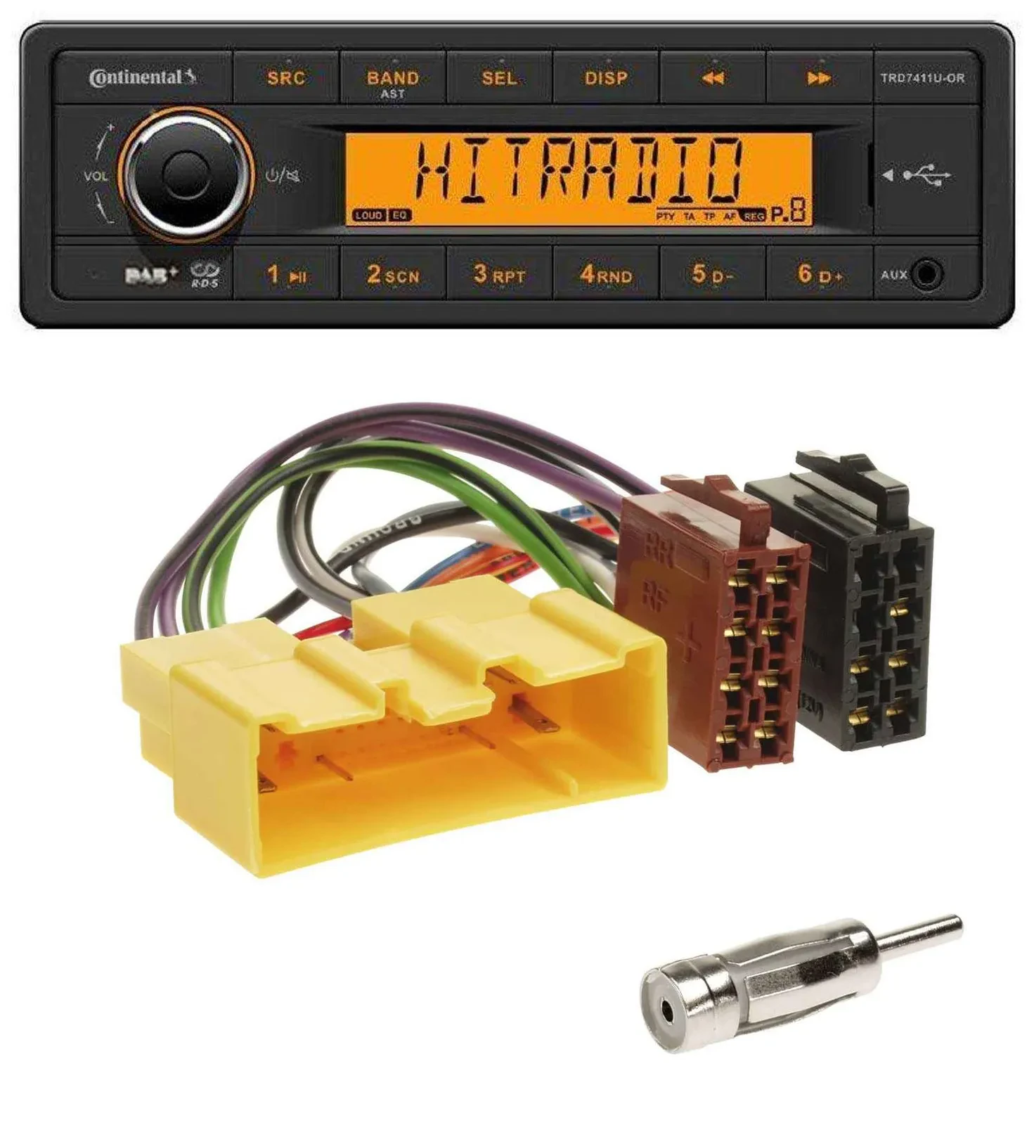 Continental 1DIN DAB MP3 AUX USB Autoradio für Mazda MX-5 (2000-2005)