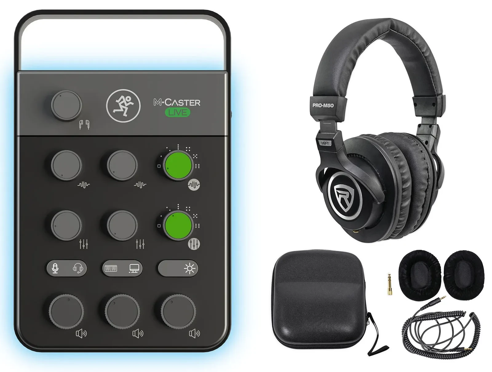 Микшер для стриминга Mackie M Caster Live USB/Smartphone с FX (набор) с наушниками