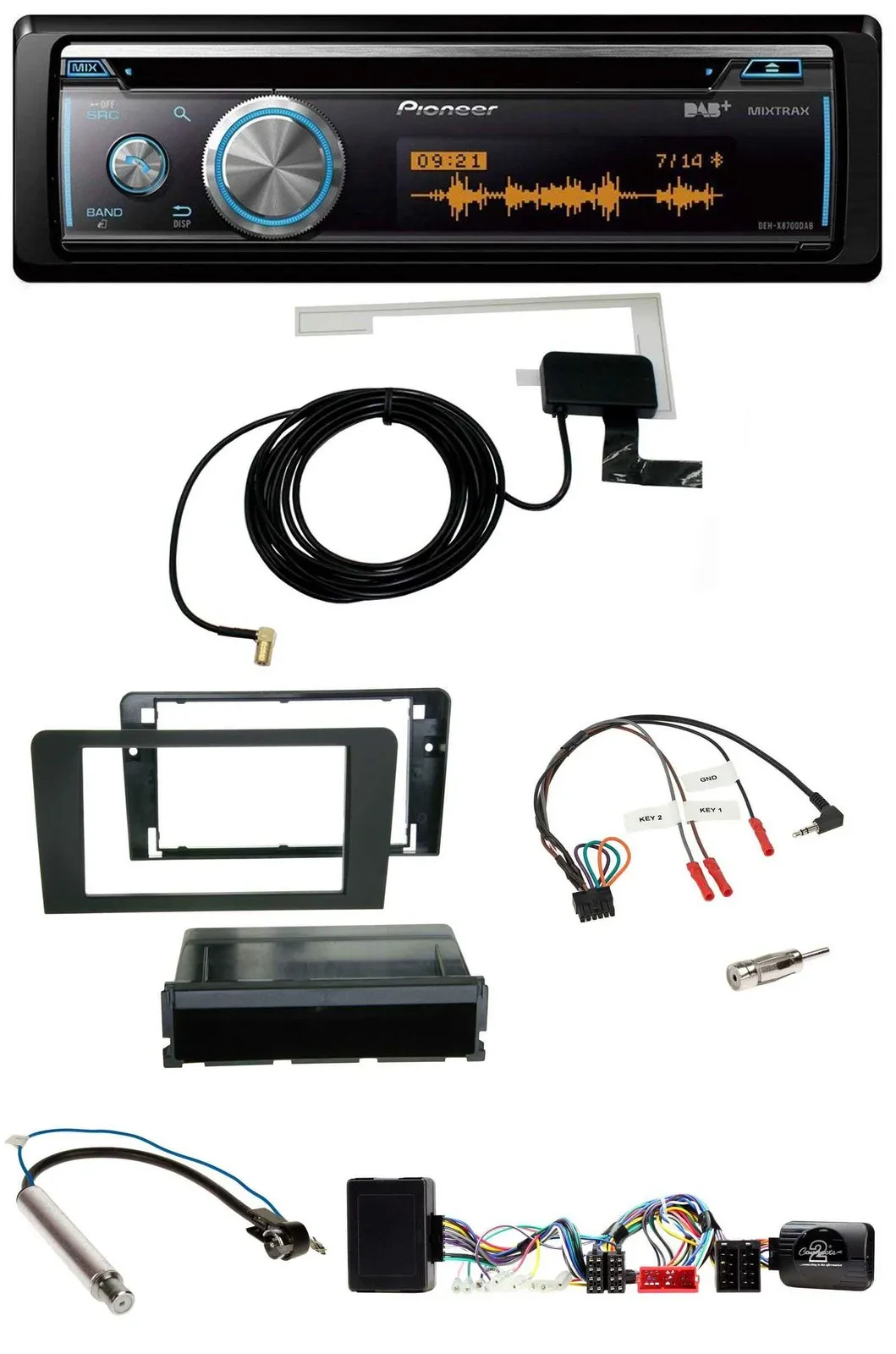 Pioneer Bluetooth DAB Lenkrad USB CD Autoradio für Audi A3 Symphony Aktivsystem