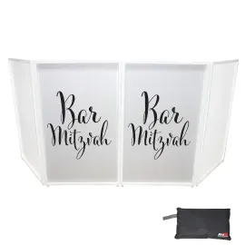 ProX XF-SBARMITZ Bar Mitzvah Black on White DJ Facade Scrims Pair idjnow