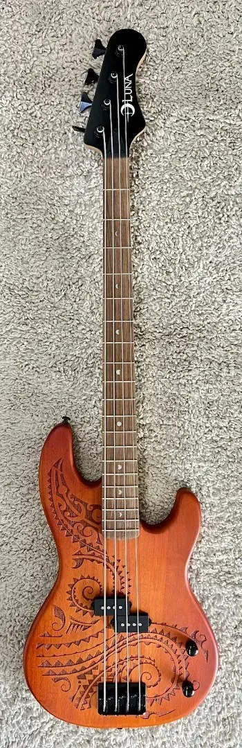 Luna TAT 34 Electric 34" Long Scale Satin Finish 4-String Electric Bass Guitar