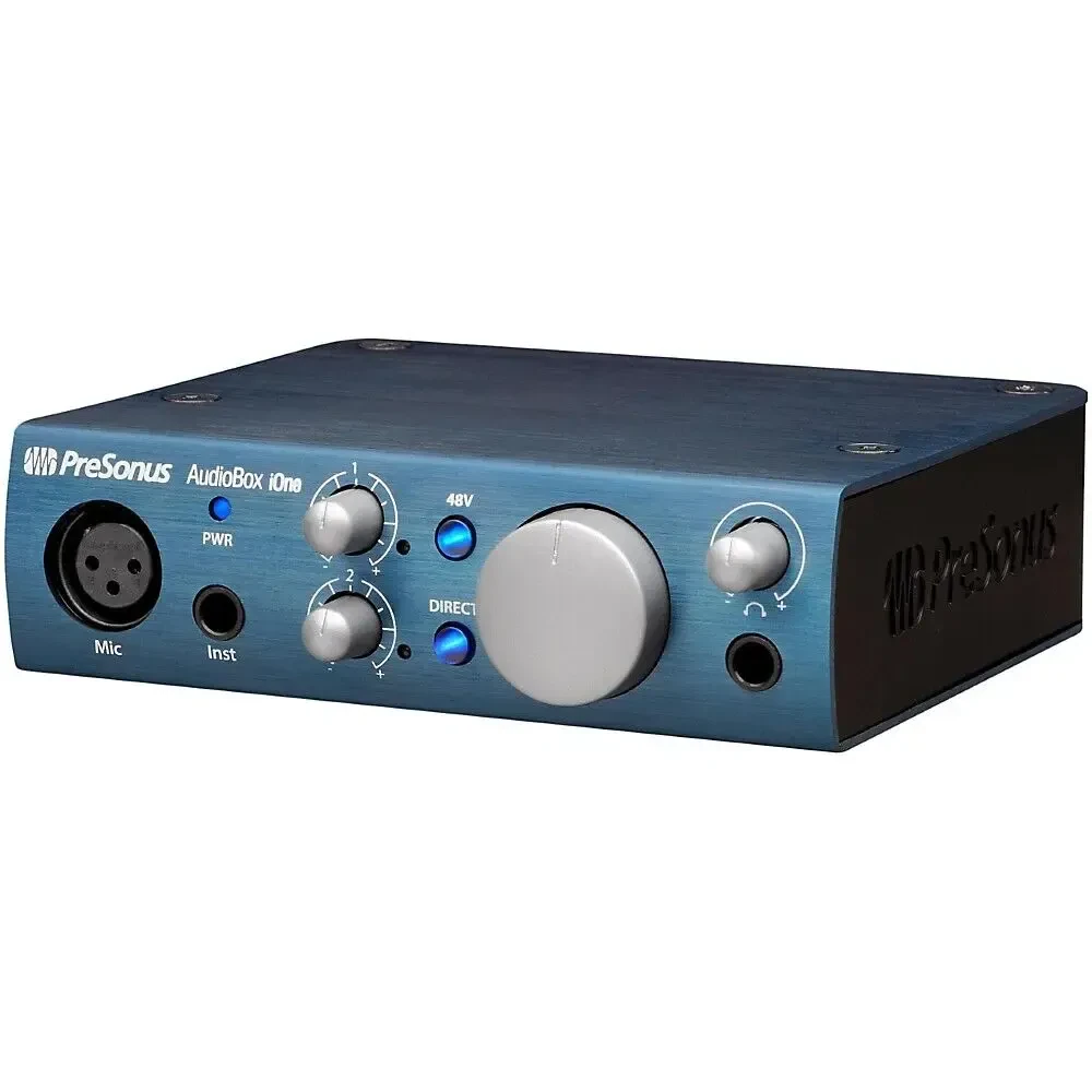 Аудиоинтерфейс PreSonus AudioBox iOne 2x2 USB, 24 бит 44.1–96 кГц, 1 микрофонный вход, 1 инструментальный, для iPad/PC/Mac, Studio One Artist