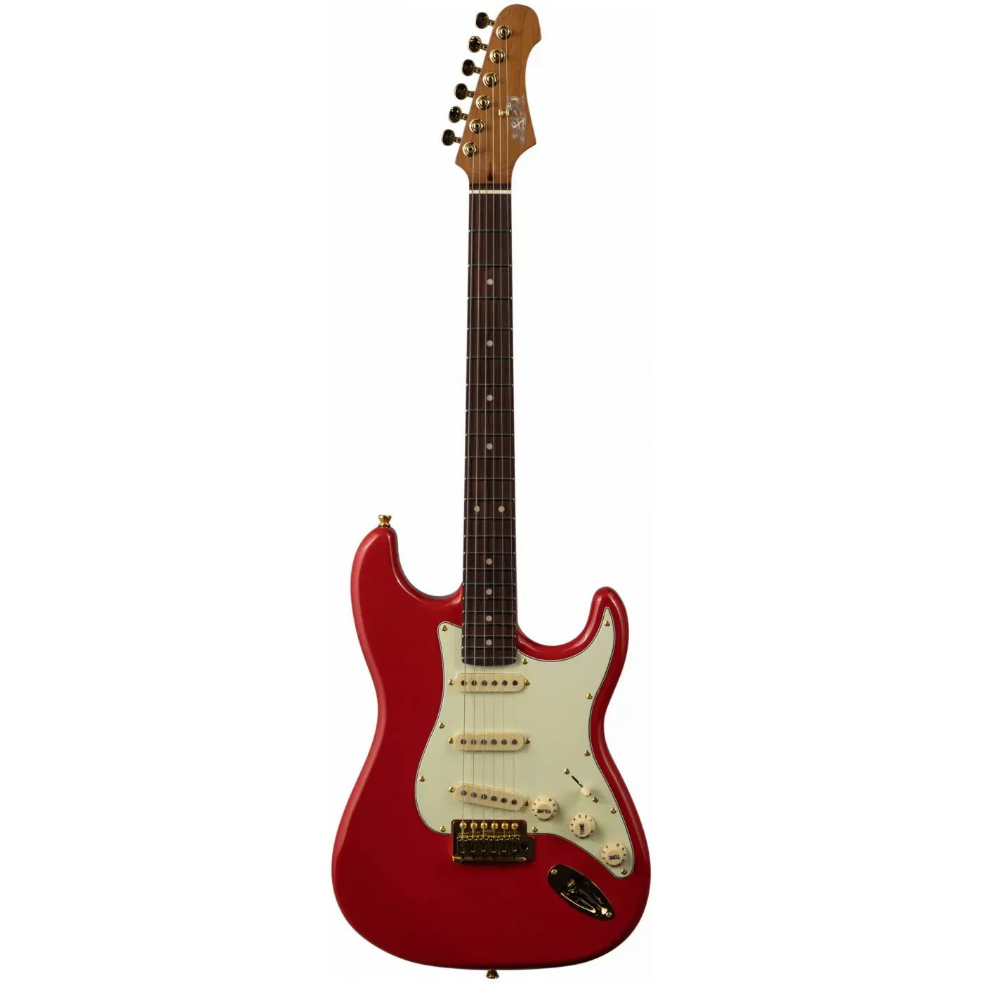 Электрогитара JET Guitars JS-380 Stratocaster SSS Rosewood FB Gold HW Red