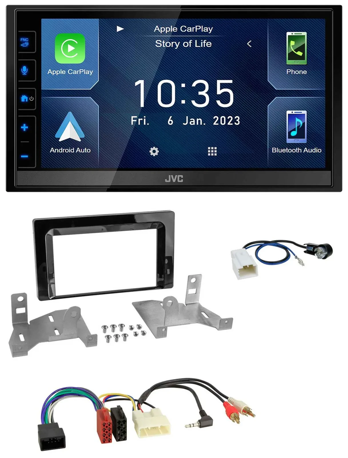 JVC DAB Bluetooth MP3 USB 2DIN Autoradio für Toyota Aygo AB7 ab 2022 klavierlack