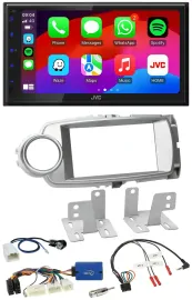 JVC Bluetooth USB Lenkrad 2DIN DAB Autoradio für Toyota Yaris 2011-2014 silber 2