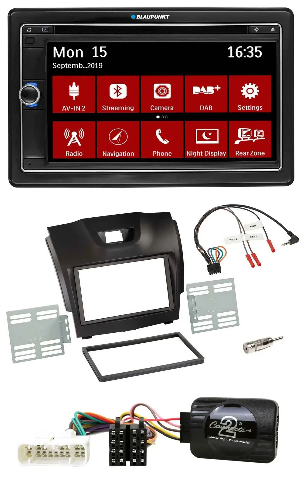 Blaupunkt 2DIN USB DAB Lenkrad Bluetooth TMC Navigation für Isuzu D-Max ab 12 du