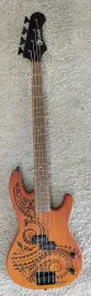 Luna Guitars TAT34 Tattoo Mahogany Electric 34" Scale bass Guitar