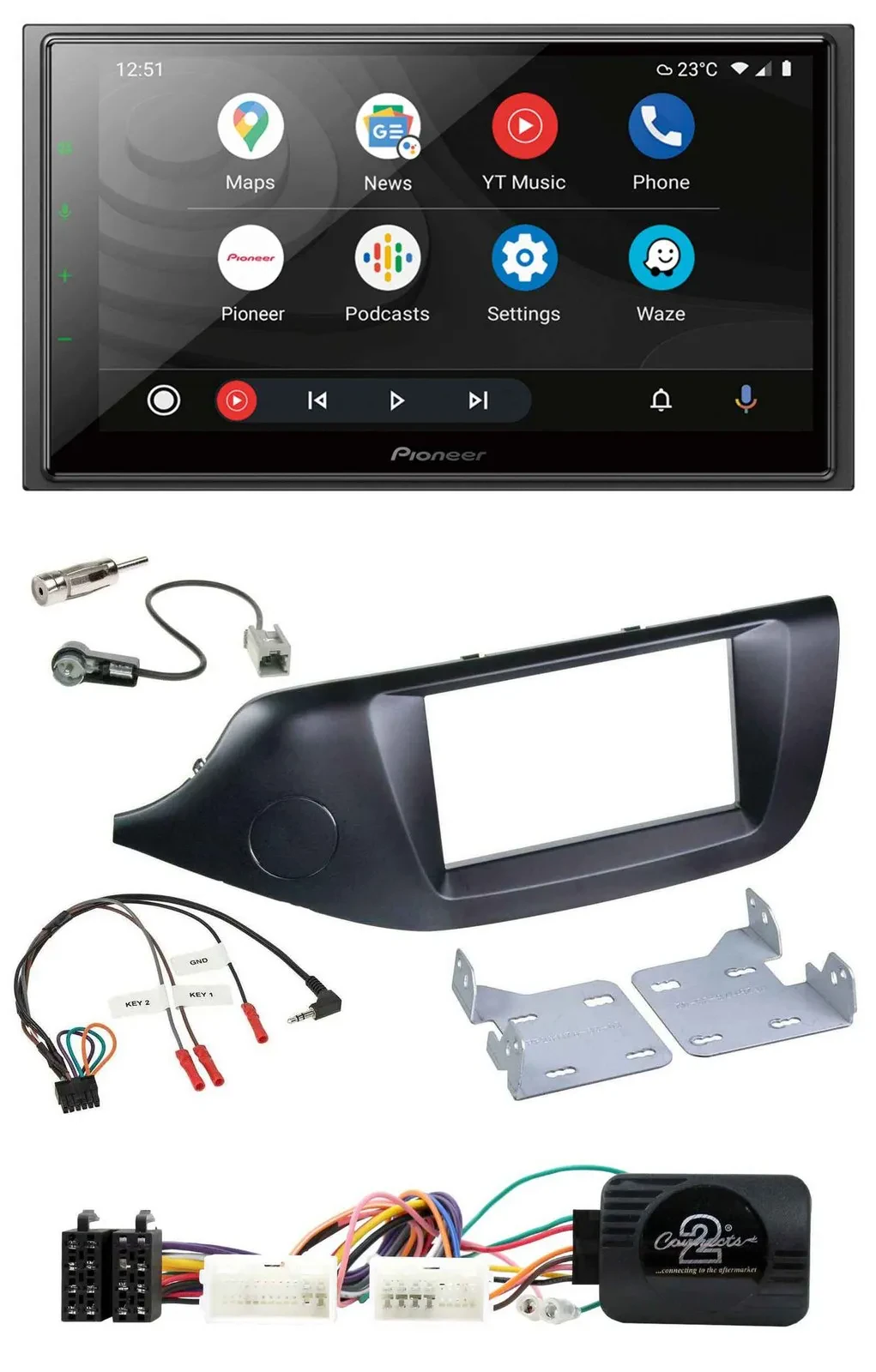 Автомагнитола для Kia Ceed (с 2012) Pioneer 2 DIN, DAB, Bluetooth, USB, черный