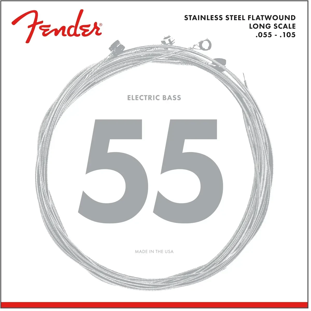 Струны для бас-гитары Fender 9050M Stainless Steel Flatwound Long Scale 55-105