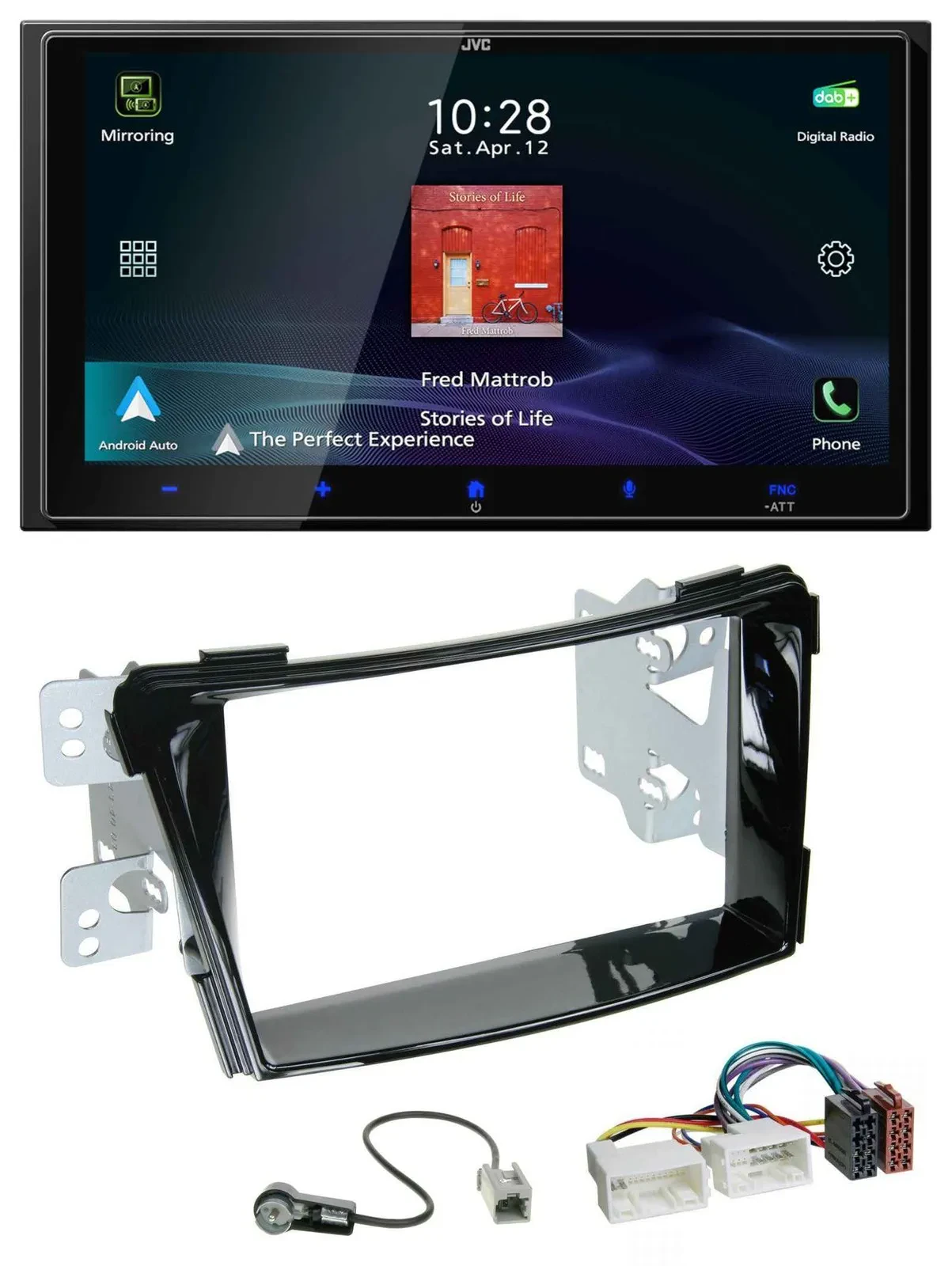 JVC USB Bluetooth 2DIN DAB MP3 Autoradio für Hyundai i40 VF ab 11 Klavierlack