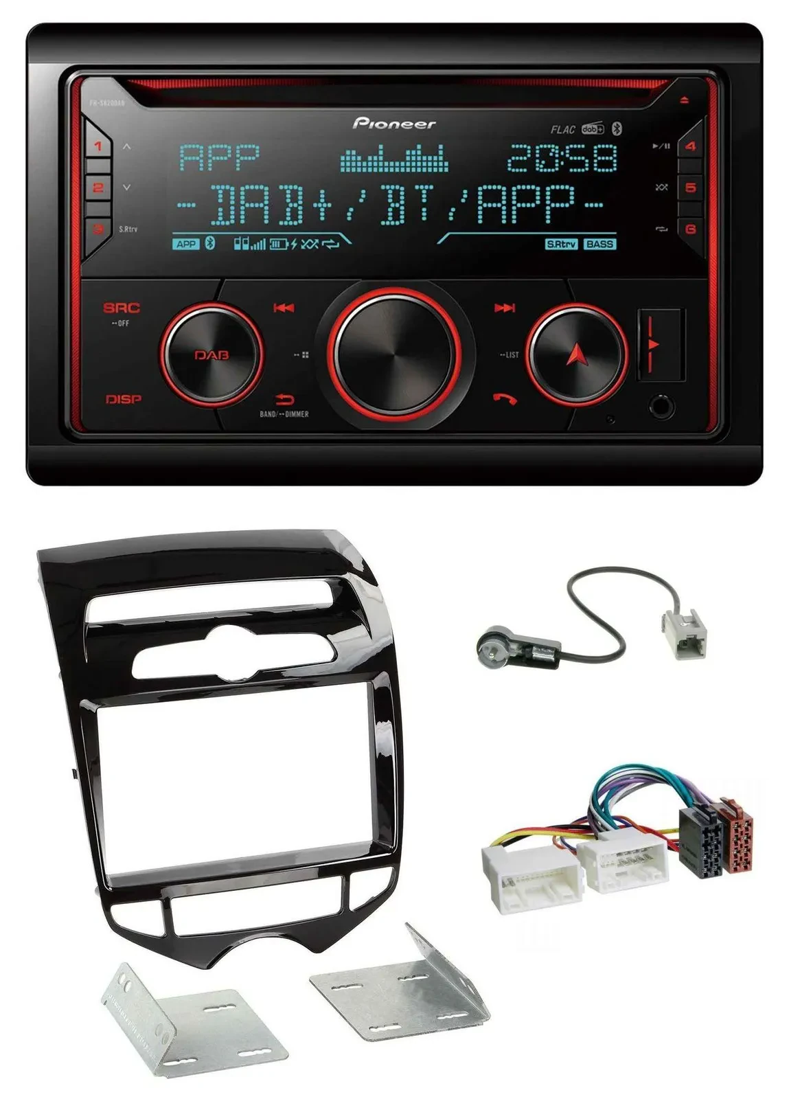 Автомагнитола Pioneer 2DIN DAB MP3 Bluetooth USB CD для Hyundai ix20 (с 2010), для автоматического климат-контроля
