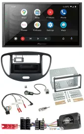 Автомагнитола для Hyundai i10 2009–2013 Pioneer 2DIN, DAB, Bluetooth, USB, черный