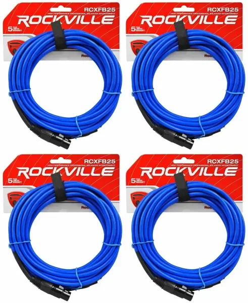 Коммутационный кабель Rockville RCXFB25Bl Blue 7.6 м (4 штуки)