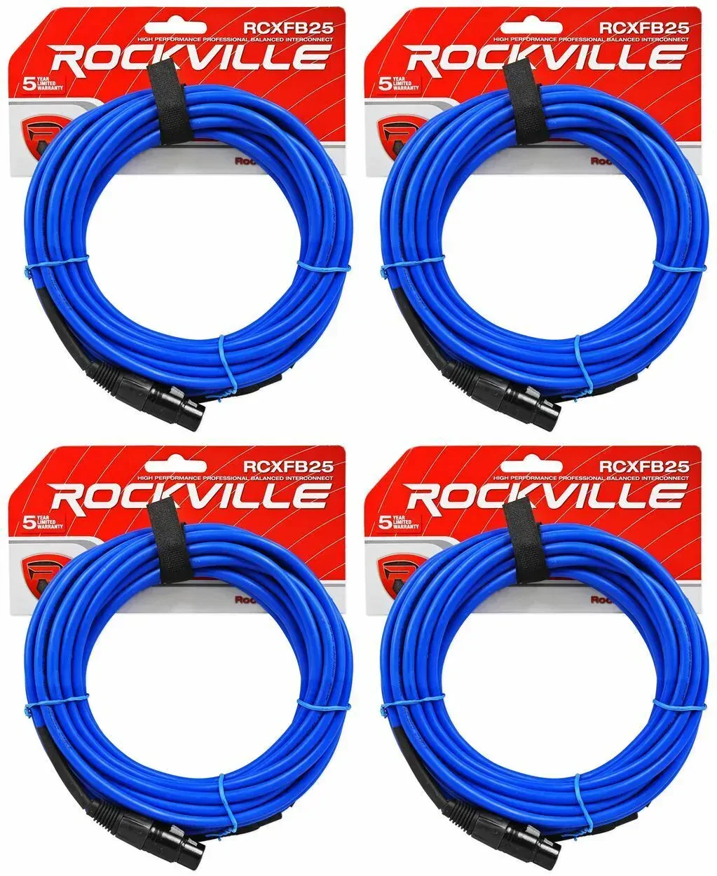 Коммутационный кабель Rockville RCXFB25Bl Blue 7.6 м (4 штуки)