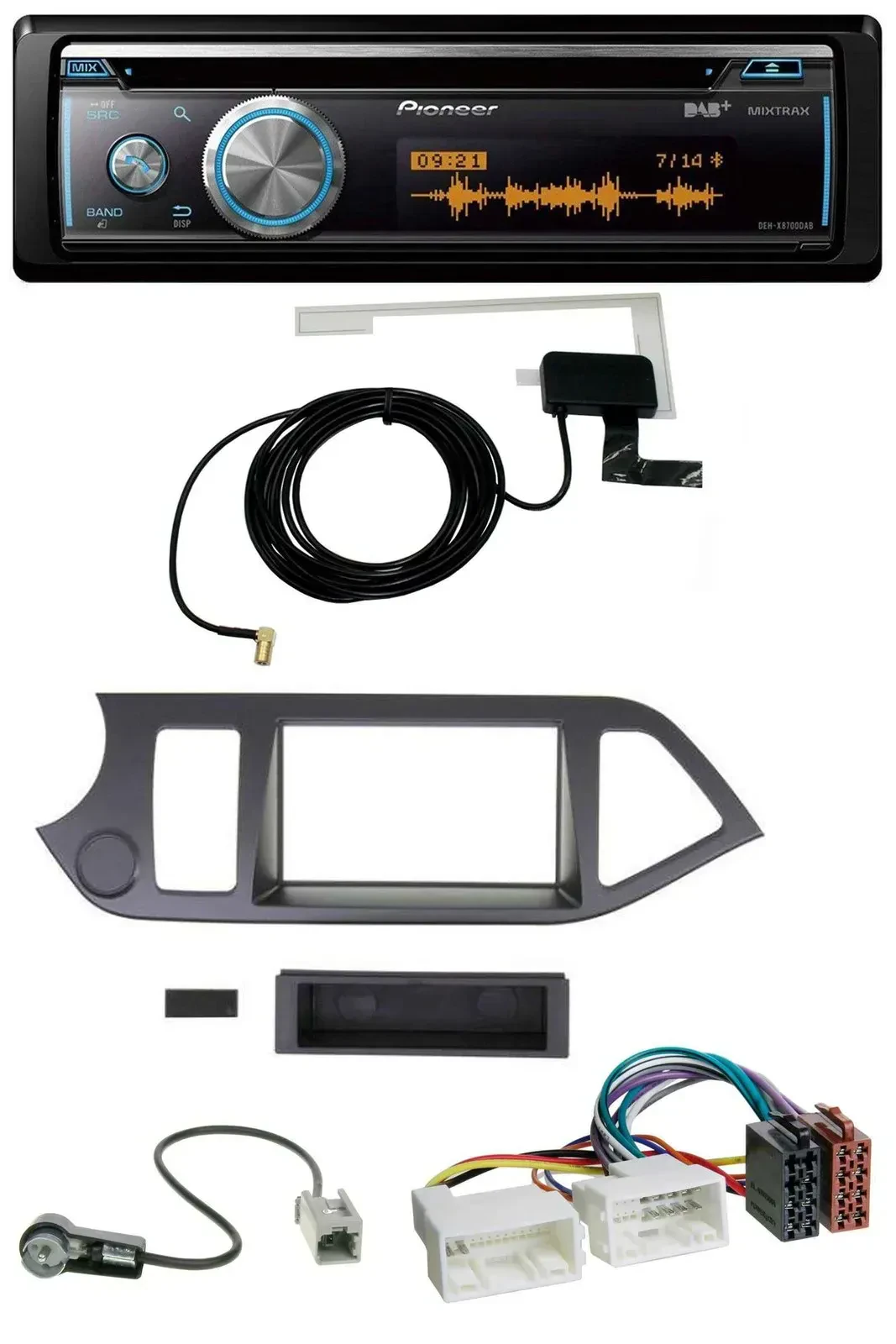 Автомагнитола Pioneer Bluetooth, DAB, MP3, USB, CD для Kia Picanto (с 2011), без Start-Stop