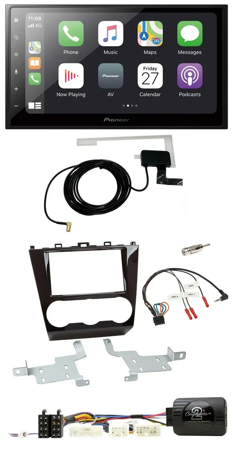 Автомагнитола для Subaru Forester (с 2015) Pioneer 2DIN, USB, Bluetooth, DAB, поддержка кнопок на руле