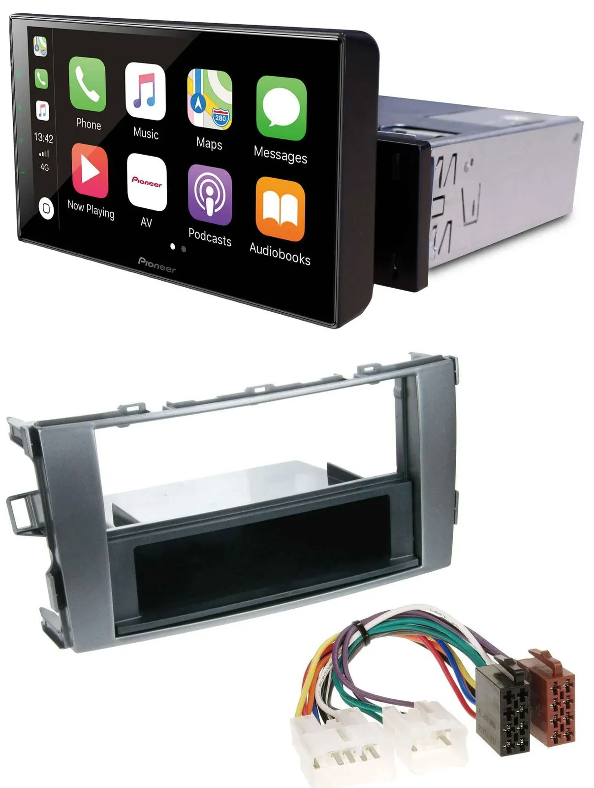 Pioneer Bluetooth MP3 DAB USB Autoradio für Toyota Auris 07-12 anthrazit-grau