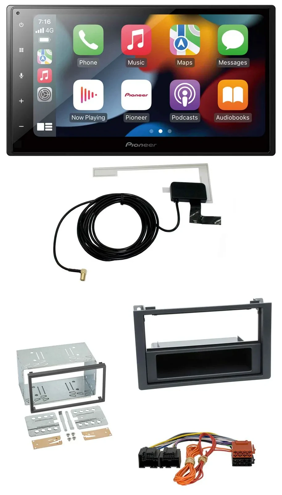 Pioneer MP3 USB Bluetooth DAB 2DIN Autoradio für Saab 9.3 Ys3F 2007-2012