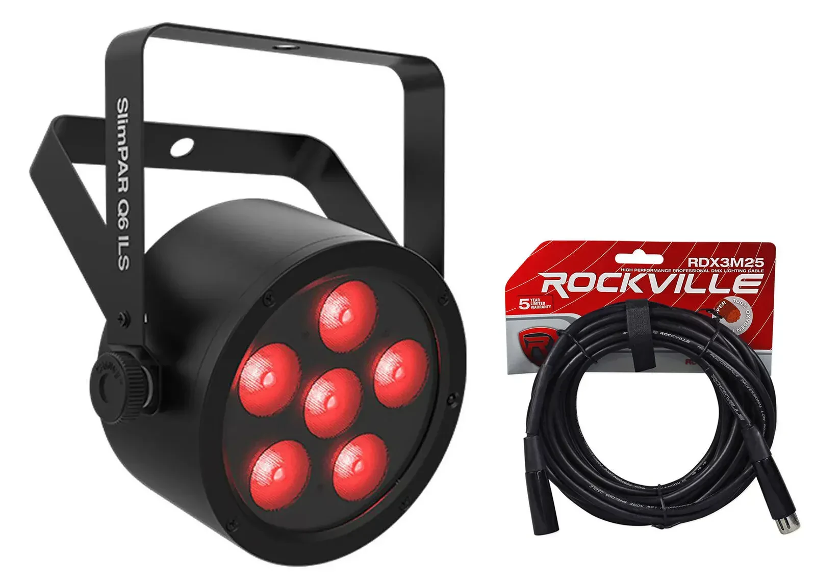 Светодиодный прибор Chauvet DJ SlimPAR Q6 ILS RGBA LED D-Fi USB DMX с кабелем