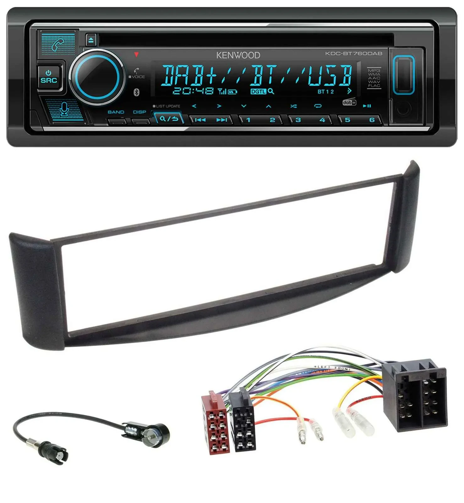 Автомагнитола для Smart ForTwo (1998-2007) Kenwood Bluetooth, DAB, USB, CD, MP3