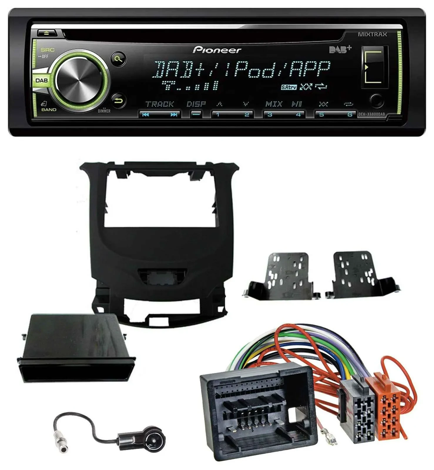 Автомагнитола Pioneer DAB, USB, MP3, AUX, CD для Chevrolet Cruze (с 2016), черный глянец