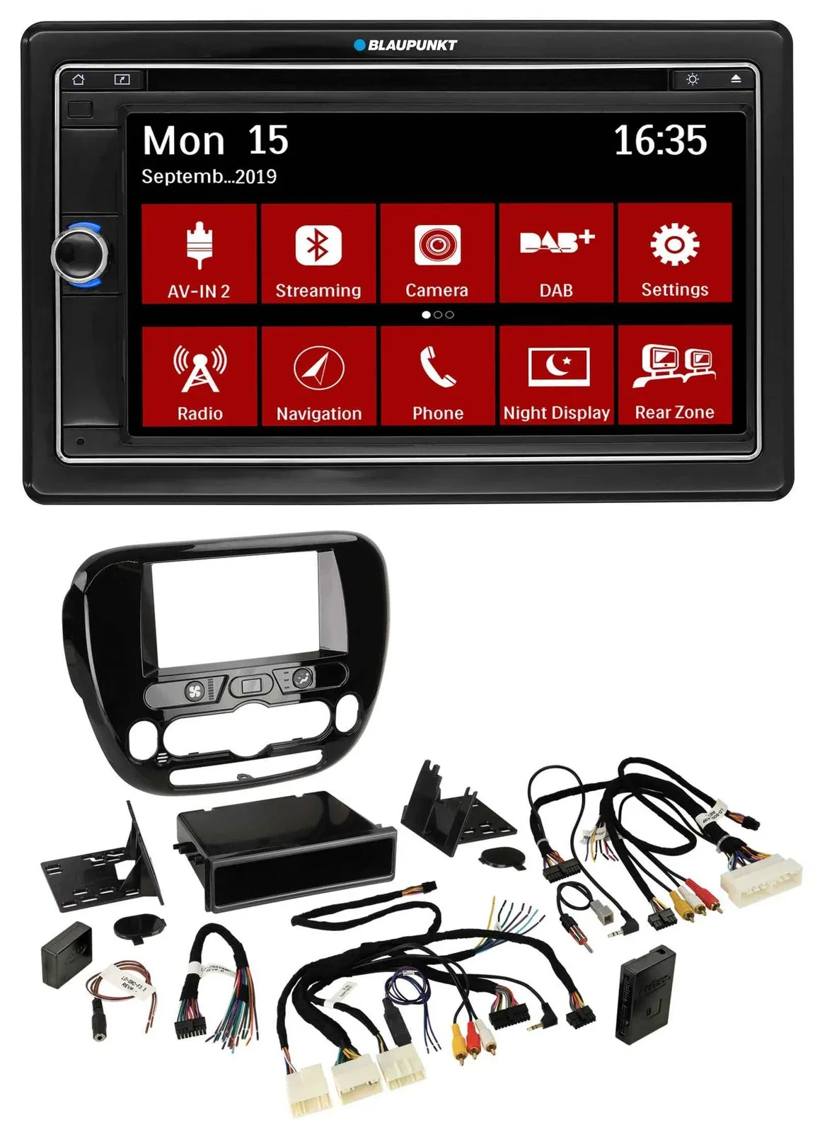 Blaupunkt Bluetooth DAB 2DIN USB DVD Lenkrad Autoradio für Kia Soul ab 2014 Klim