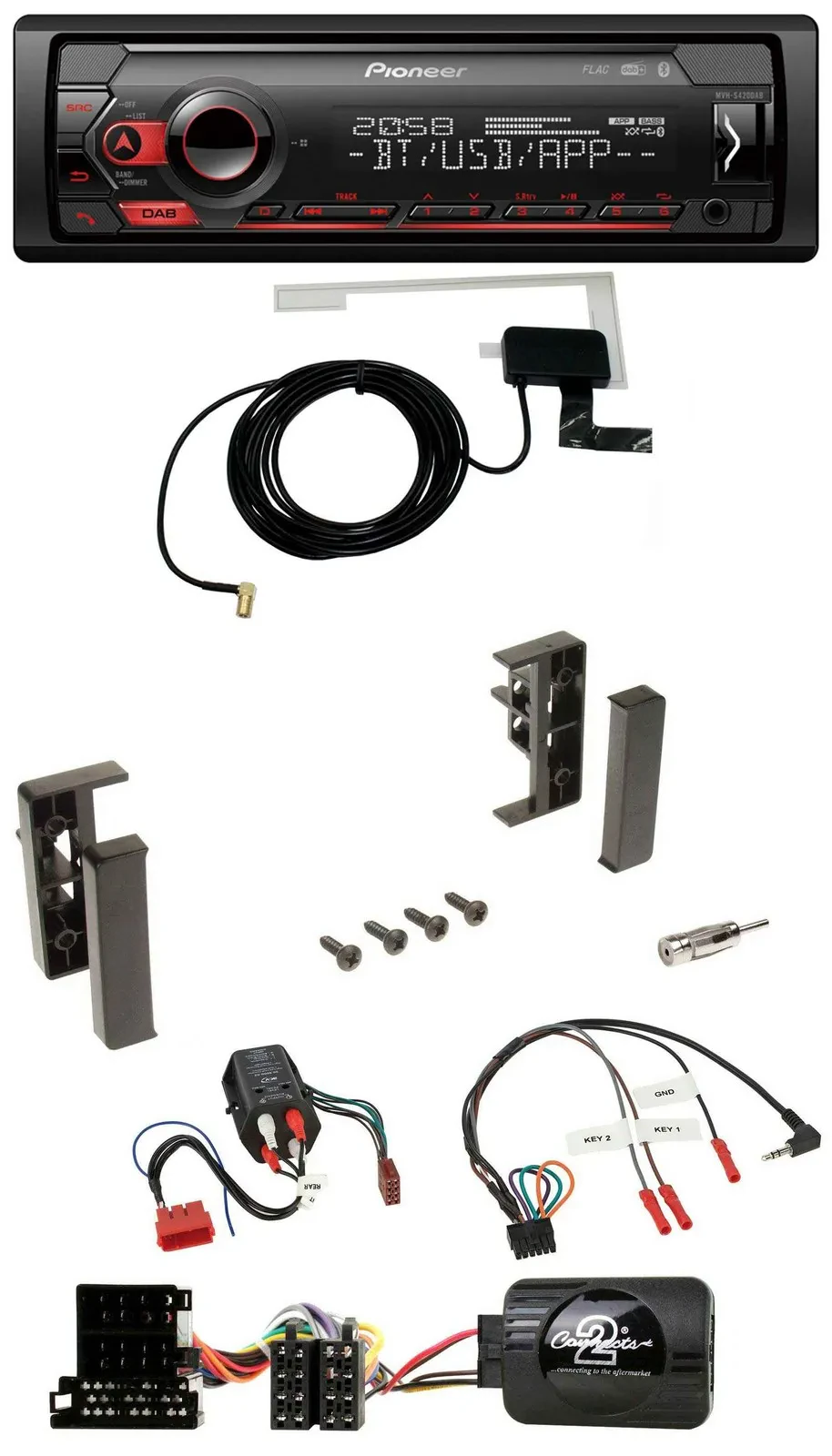 Pioneer DAB USB Lenkrad Bluetooth Autoradio für Audi A3 A4 A6 99-00 BOSE-Vollakt