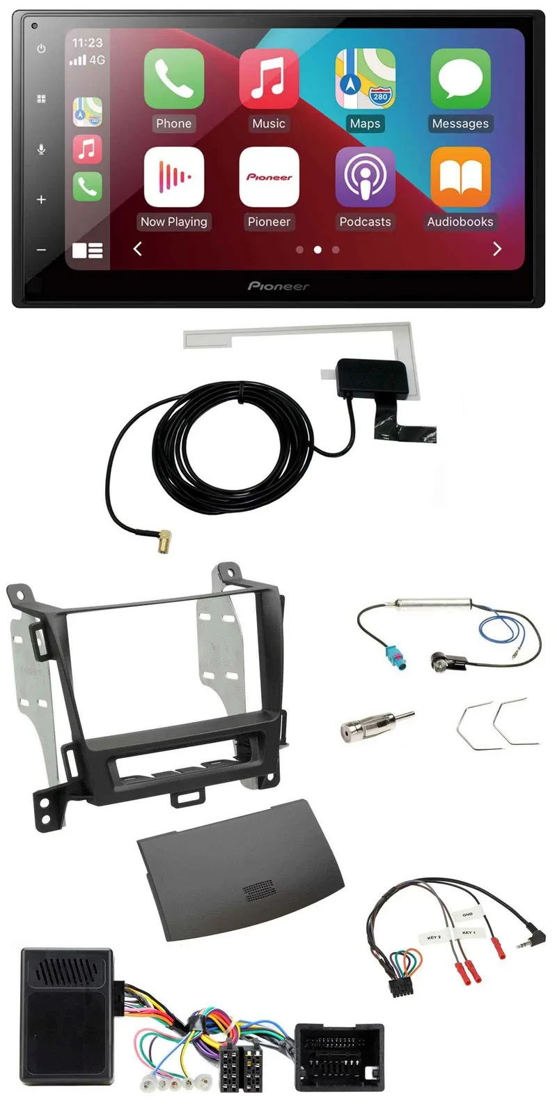 Pioneer USB Bluetooth DAB Lenkrad 2DIN Autoradio für Opel Zafira ab 13 jet black