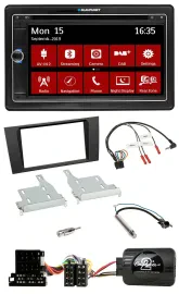 Blaupunkt TMC USB Lenkrad Bluetooth DAB 2DIN Navigation für Audi A4 1999-2001