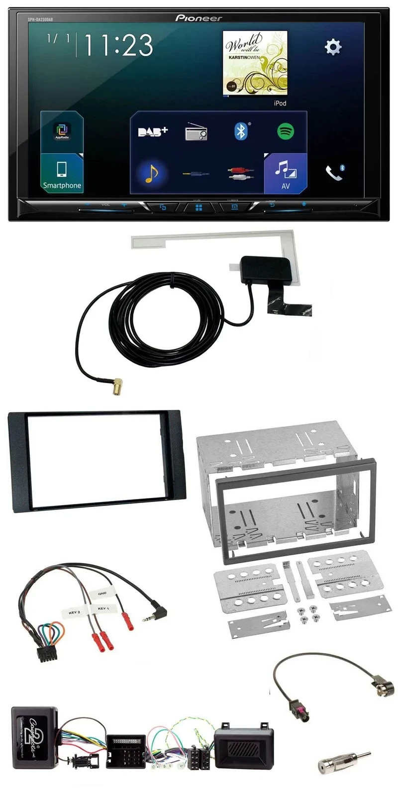 Pioneer 2DIN DAB USB Lenkrad Bluetooth Autoradio für Ford Kuga 2008-12 schwarz